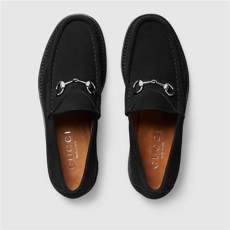 men's black gucci loafers suede